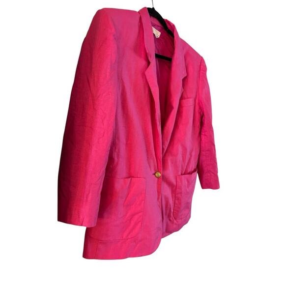 Vintage Brooks Brothers Women’s 100% Linen Blazer Pink 1 Button Size 8 USA - Picture 2 of 6